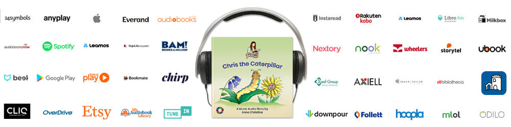 Music Audio Stories - Chris the Caterpillar, children's music audiobook digital release image
