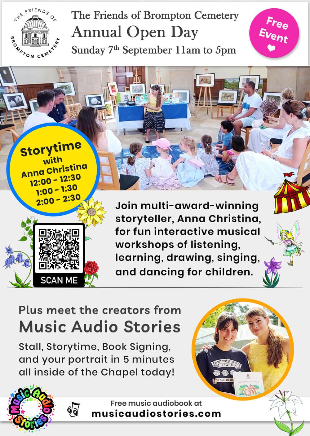 Music Audio Stories at Brompton Annual Open Day 2025 flyer image