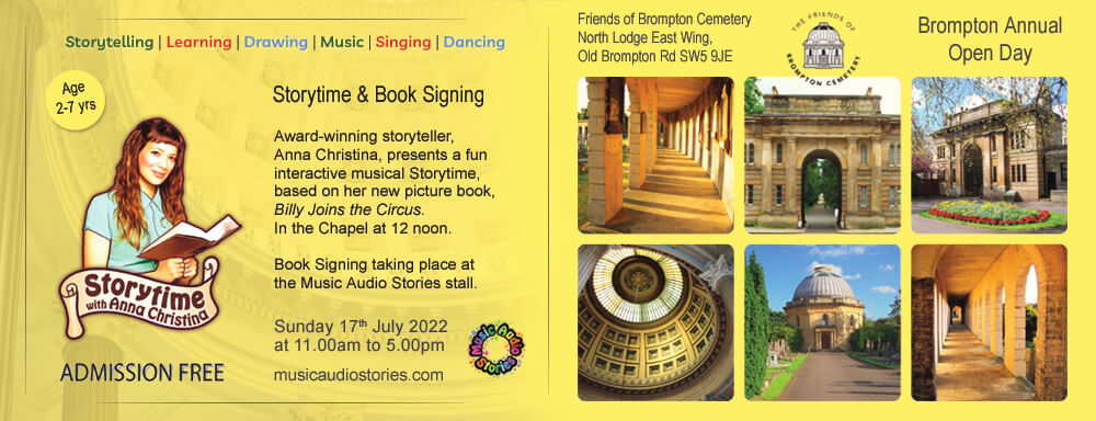 Storytime with Anna Christina and Book Signing with Anna Christina from Music Audio Stories at Brompton Annual Open Day banner image