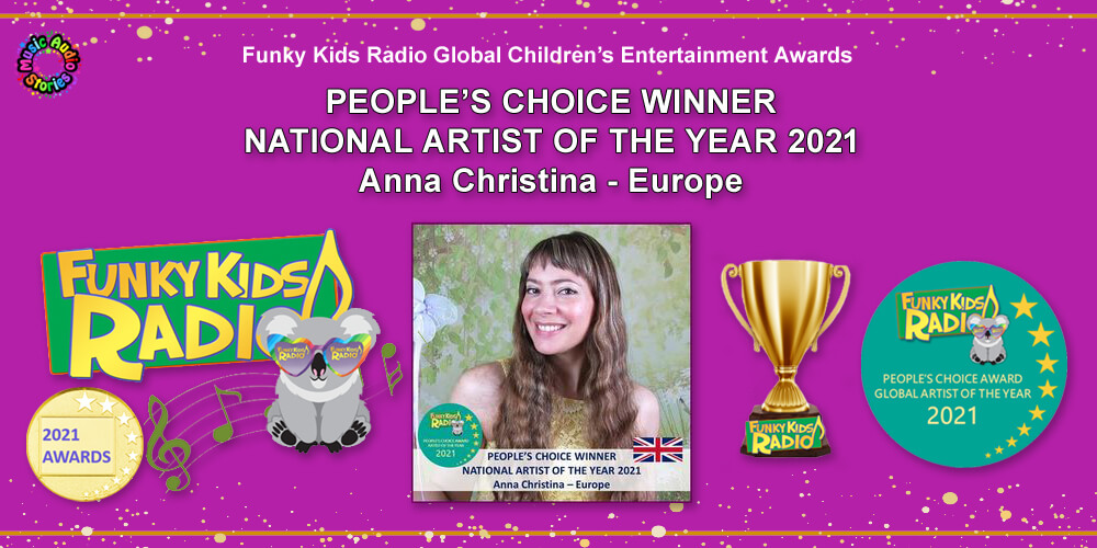 Anna Christina from Music Audio Stories wins the Funky Kids Radio People's Choice National Artist of the Year Europe 2021 Award! image