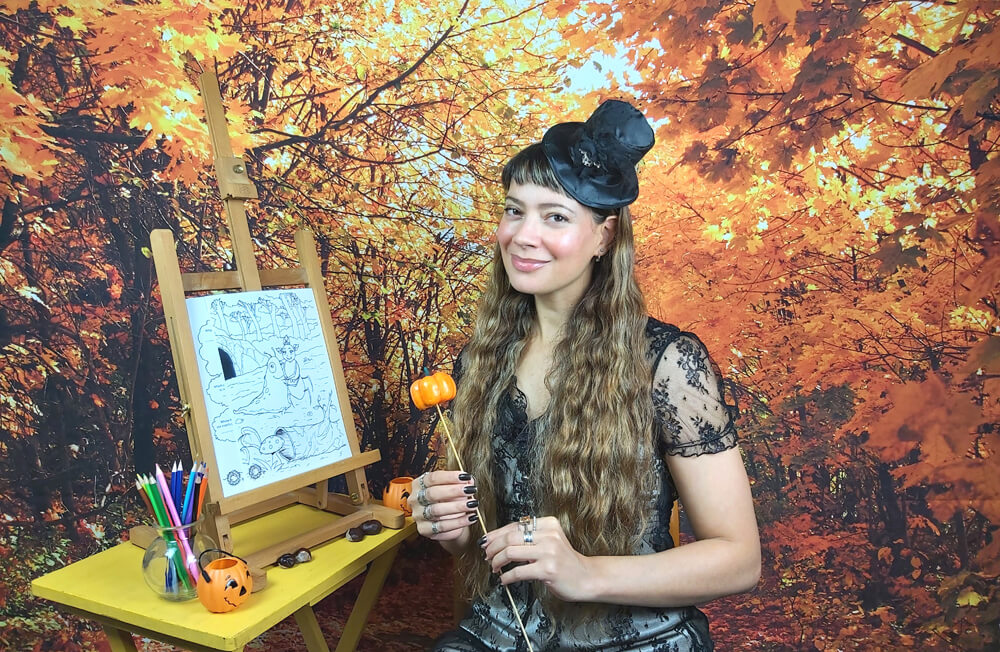 Anna Christina filming the Music Audio Stories Halloween Video image