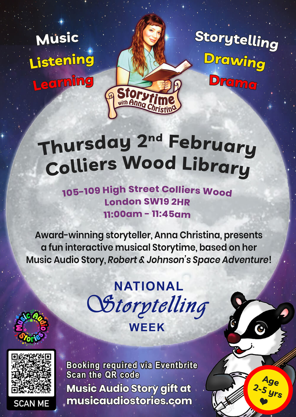 Storytime with Anna Christina at Colliers Wood Library - National Storytelling Week image
