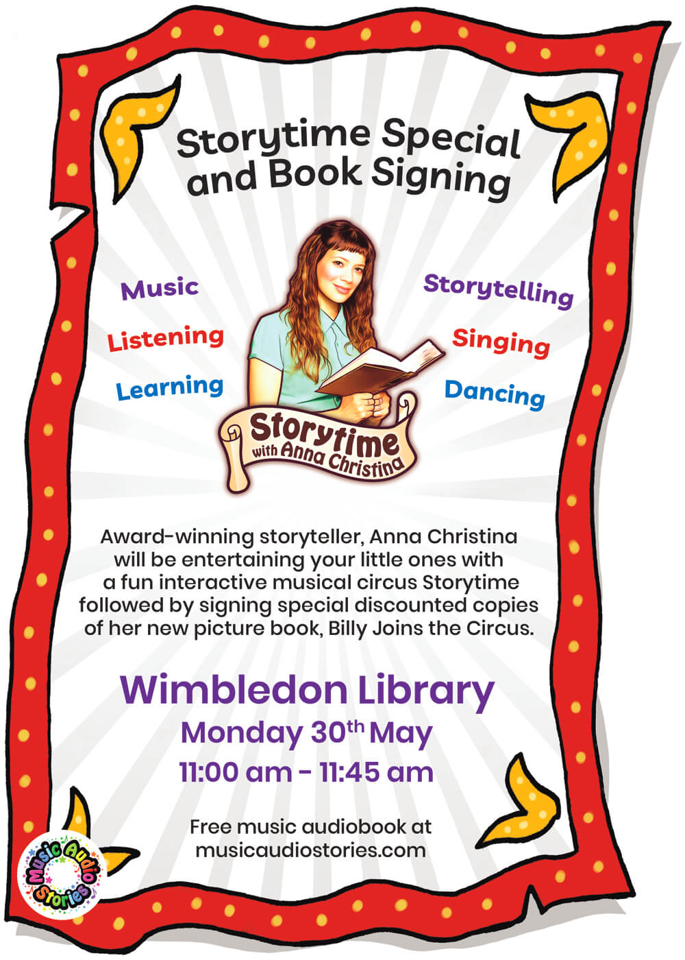 Billy Joins the Circus - Storytime Special with Anna Christina at Wimbledon Library