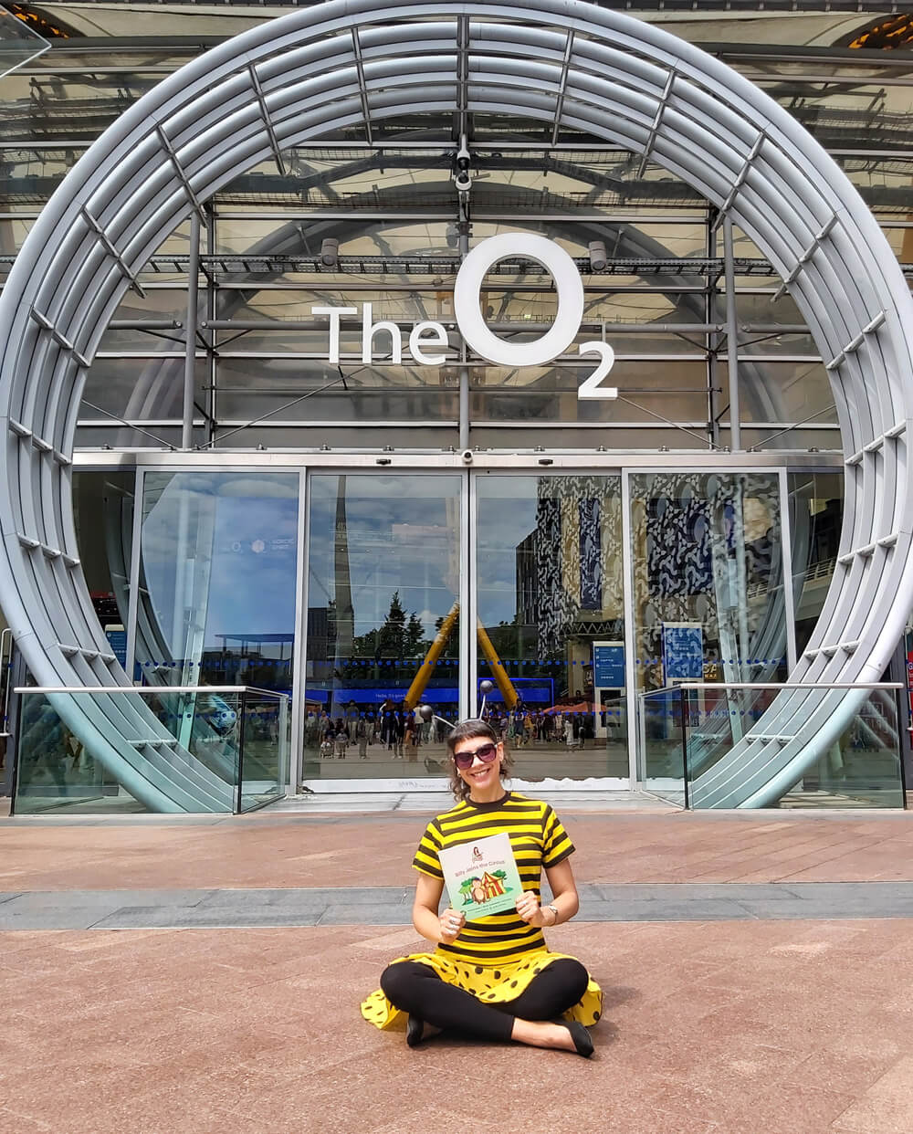 Children's Author Anna Christina outside of The O2