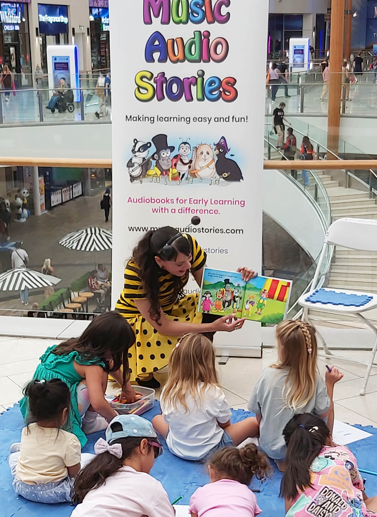 Children's Author Anna Christina reading her picture book at The O2