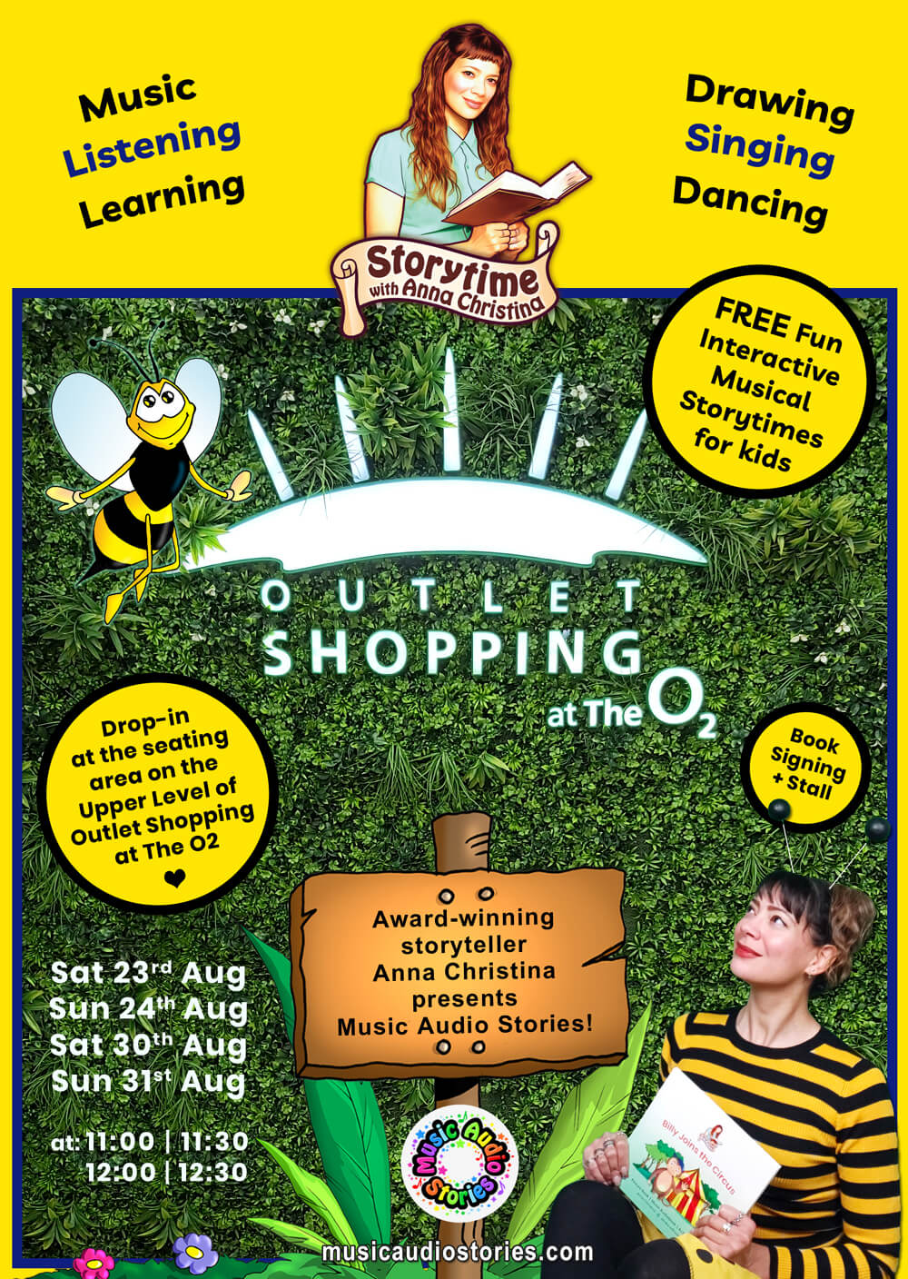 Storytime with Anna Christina, Book Signing and Stall at The O2 this August