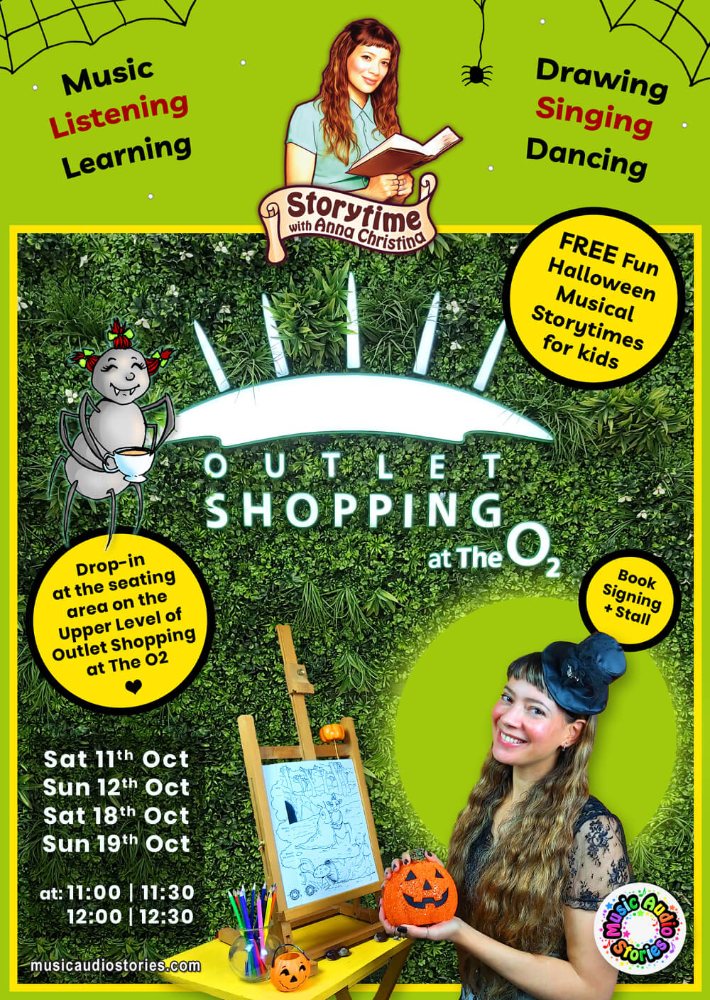 Storytime with Anna Christina, Book Signing and Stall at The O2 this Halloween