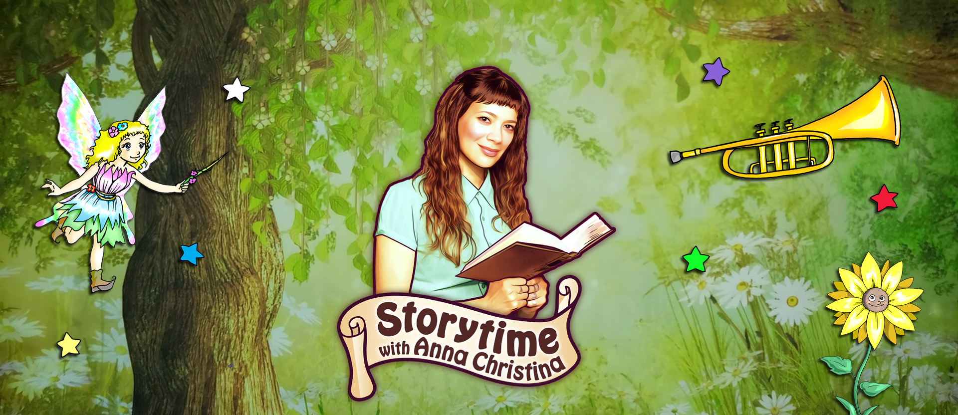 Storytime header image of Anna-Christina with fairy wand